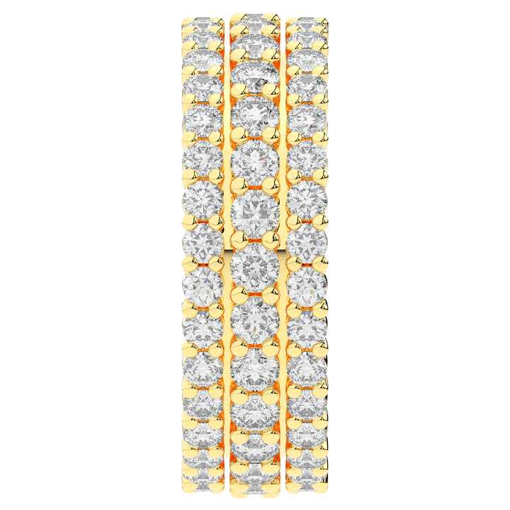 2.30CT.TW 3 ROW ROUND LAB DIAMOND ETERNITY WEDDING BAND