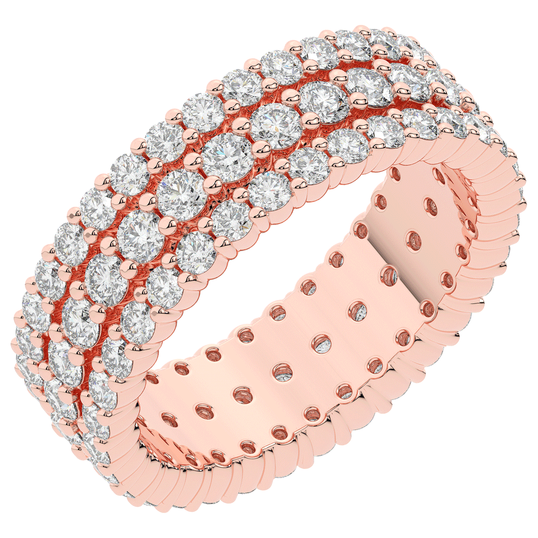 2.30CT.TW 3 ROW ROUND LAB DIAMOND ETERNITY WEDDING BAND