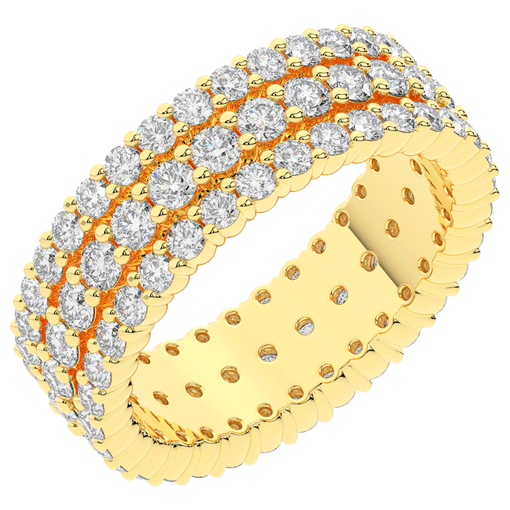 2.30CT.TW 3 ROW ROUND LAB DIAMOND ETERNITY WEDDING BAND