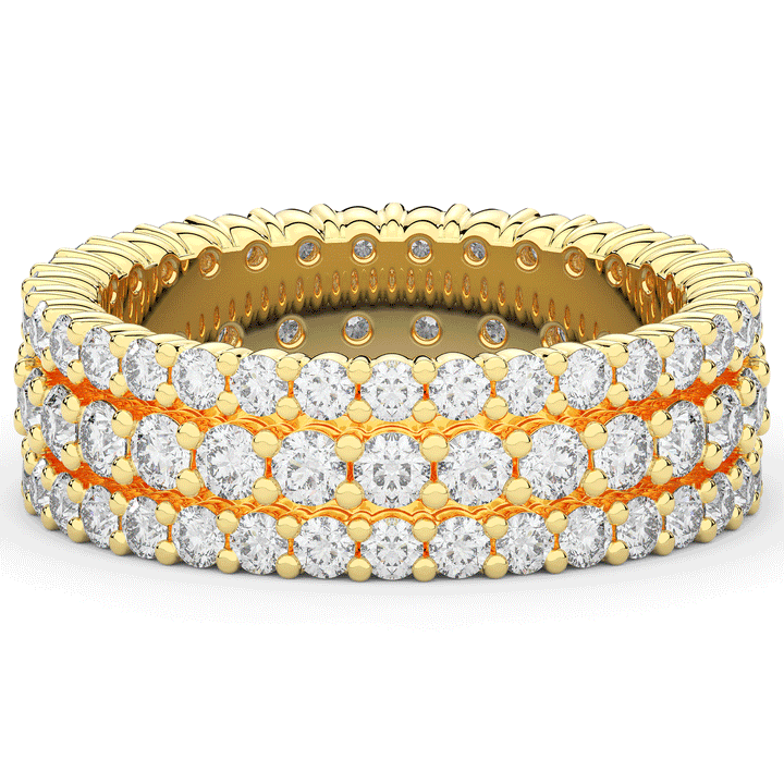 2.30CT.TW 3 ROW ROUND LAB DIAMOND ETERNITY WEDDING BAND