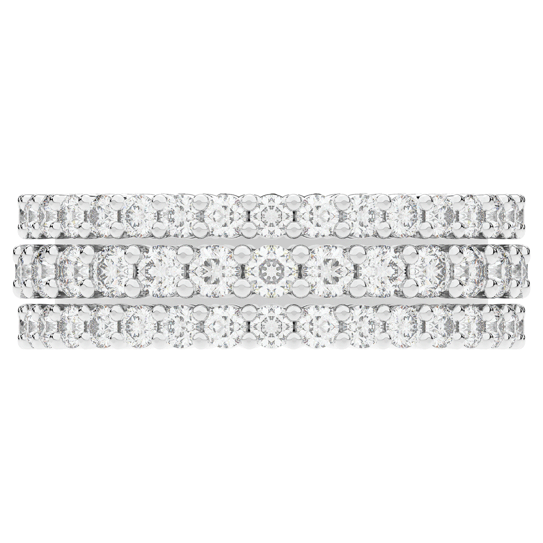 2.30CT.TW 3 ROW ROUND LAB DIAMOND ETERNITY WEDDING BAND