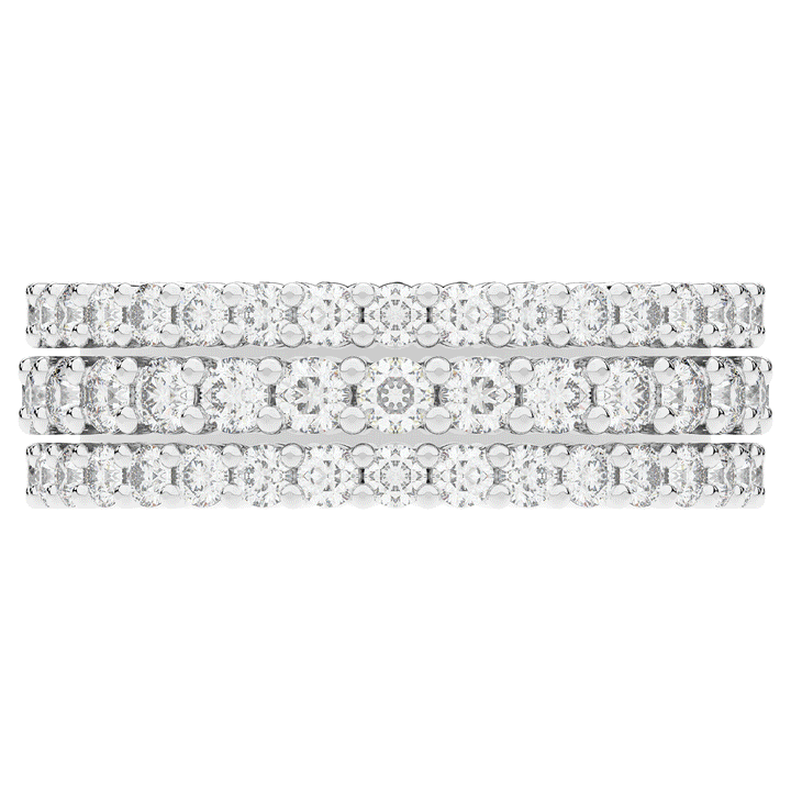 2.30CT.TW 3 ROW ROUND LAB DIAMOND ETERNITY WEDDING BAND