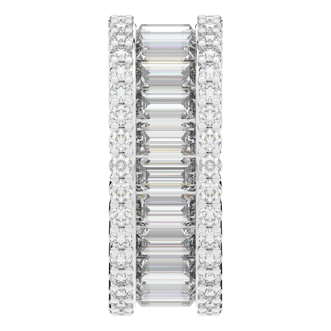 7.25CT.TW BAGUETTE AND ROUND LAB DIAMOND ETERNITY WEDDING BAND - Nazarelle