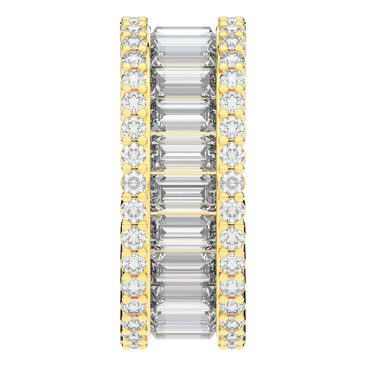 7.25CT.TW BAGUETTE AND ROUND LAB DIAMOND ETERNITY WEDDING BAND - Nazarelle