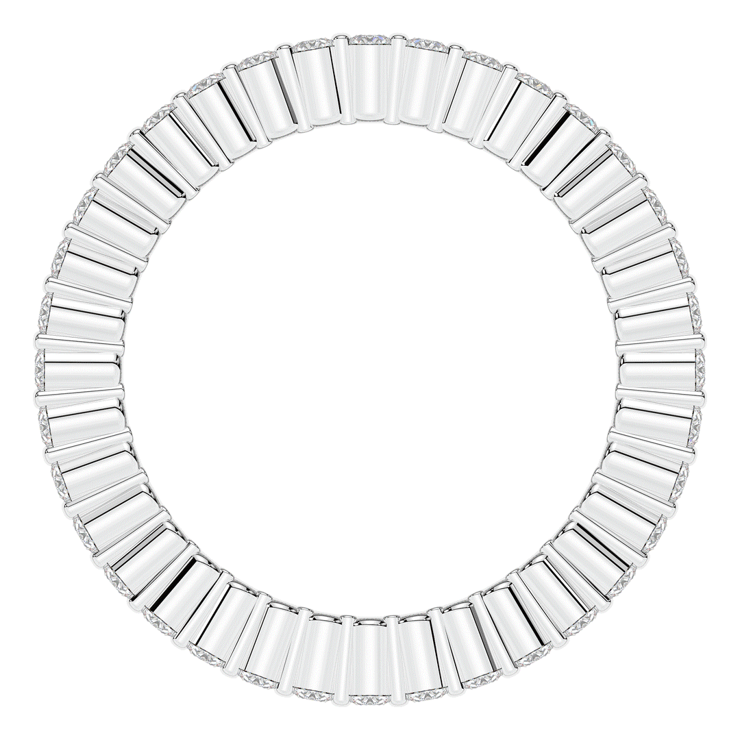 7.25CT.TW BAGUETTE AND ROUND LAB DIAMOND ETERNITY WEDDING BAND - Nazarelle