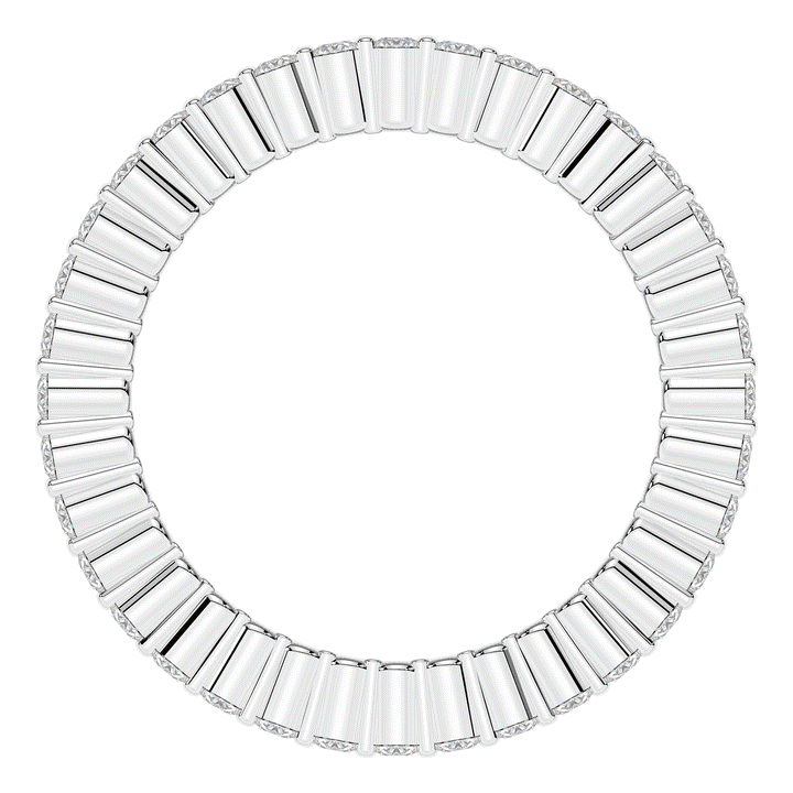 7.25CT.TW BAGUETTE AND ROUND LAB DIAMOND ETERNITY WEDDING BAND - Nazarelle