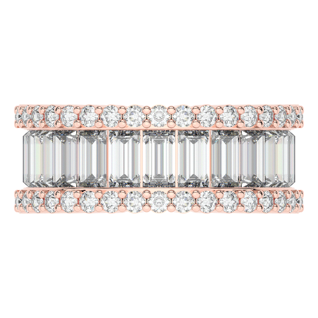 7.25CT.TW BAGUETTE AND ROUND LAB DIAMOND ETERNITY WEDDING BAND - Nazarelle