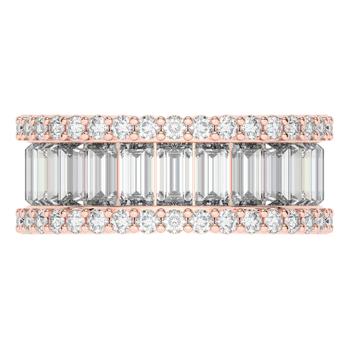 7.25CT.TW BAGUETTE AND ROUND LAB DIAMOND ETERNITY WEDDING BAND - Nazarelle