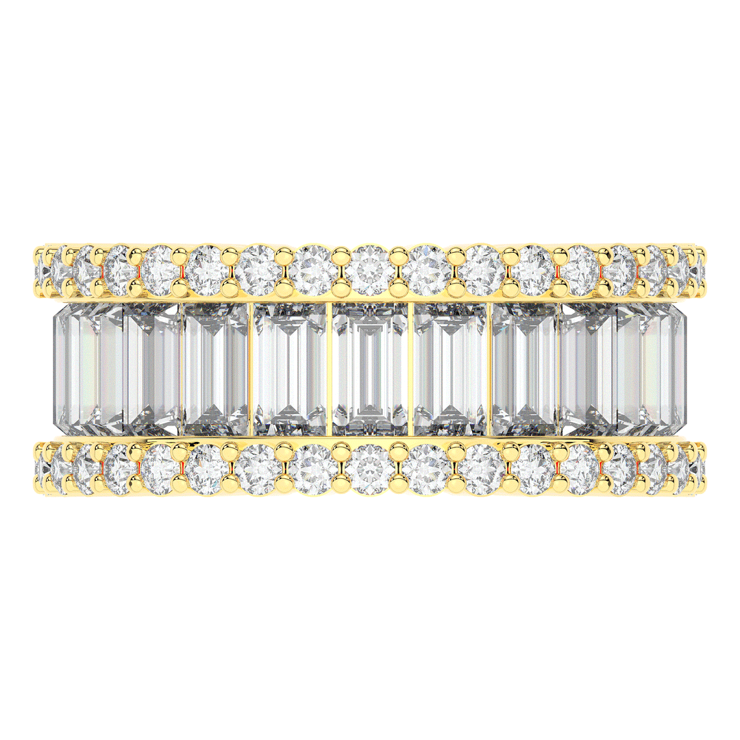 7.25CT.TW BAGUETTE AND ROUND LAB DIAMOND ETERNITY WEDDING BAND - Nazarelle