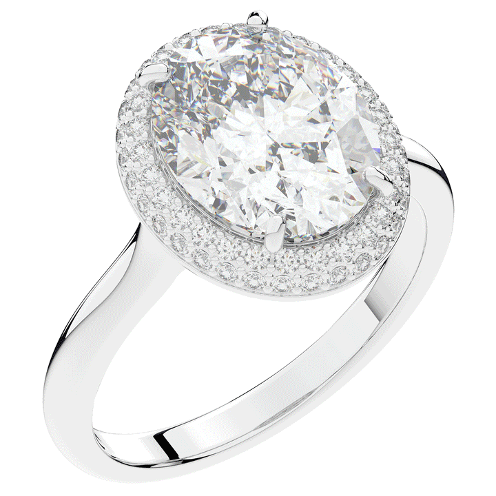 4.40CT.TW OVAL LAB DIAMOND HALO ENGAGEMENT RING