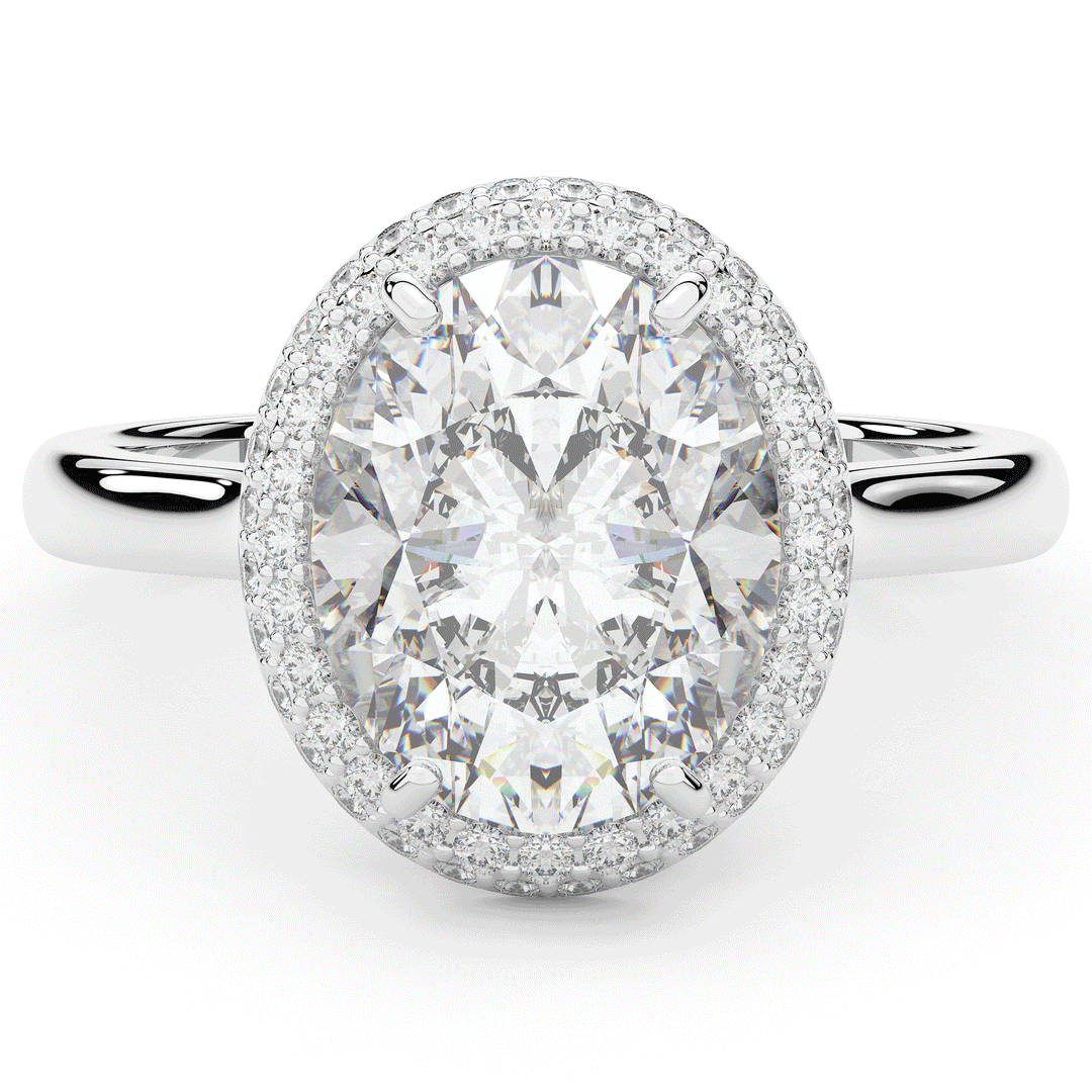 4.40CT.TW OVAL LAB DIAMOND HALO ENGAGEMENT RING