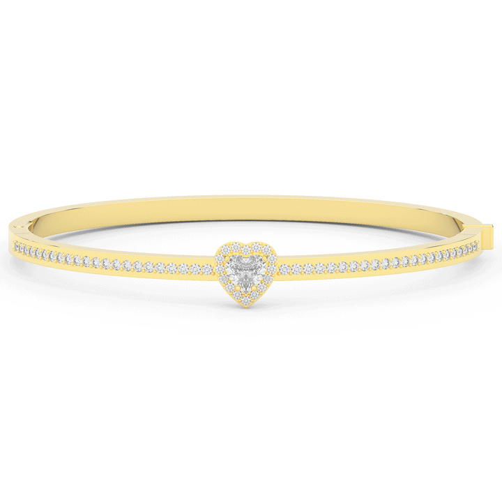 1.65CT.TW HEART AND ROUND LAB DIAMOND  BANGLE