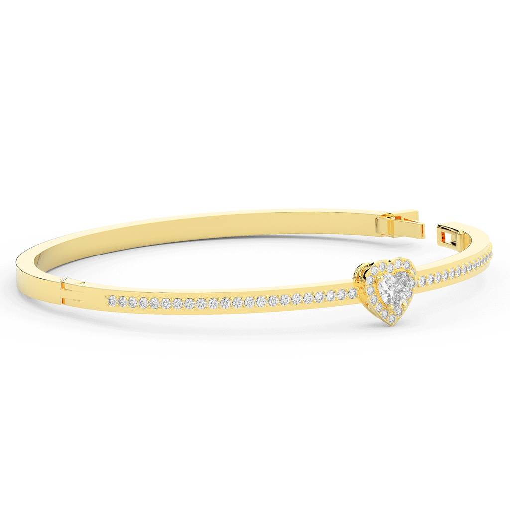 1.65CT.TW HEART AND ROUND LAB DIAMOND  BANGLE