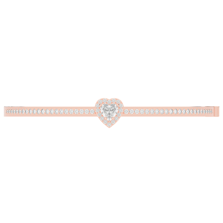 1.65CT.TW HEART AND ROUND LAB DIAMOND  BANGLE