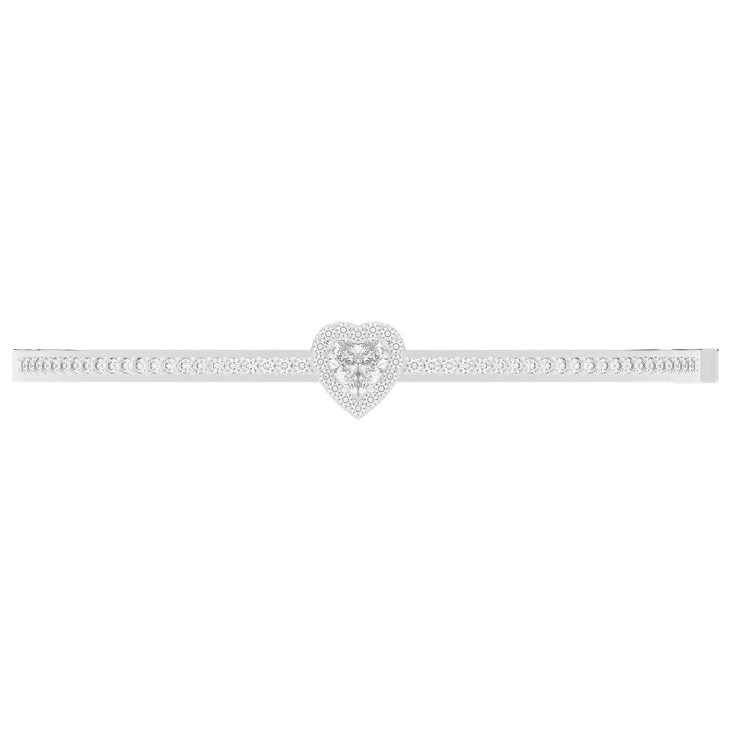 1.65CT.TW HEART AND ROUND LAB DIAMOND  BANGLE