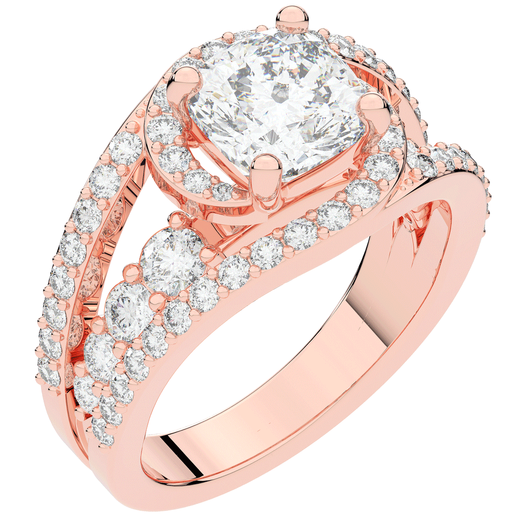 3.30CT.TW CUSHION LAB DIAMOND ENGAGEMENT RING