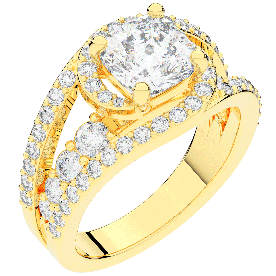 3.30CT.TW CUSHION LAB DIAMOND ENGAGEMENT RING