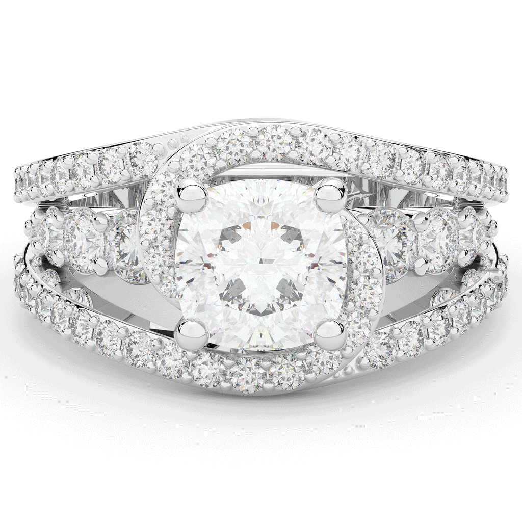 3.30CT.TW CUSHION LAB DIAMOND ENGAGEMENT RING