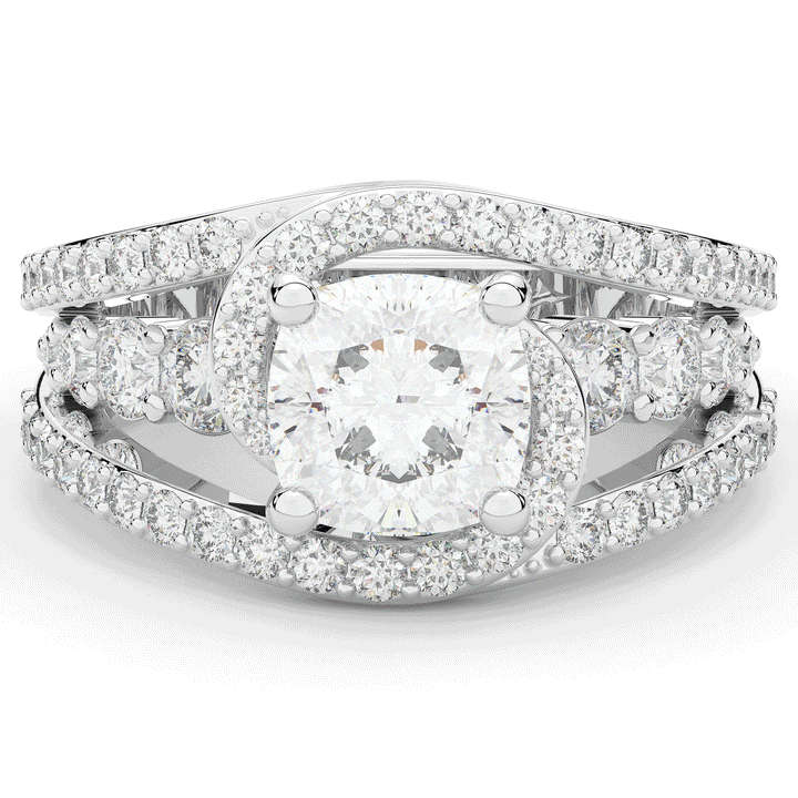 3.30CT.TW CUSHION LAB DIAMOND ENGAGEMENT RING