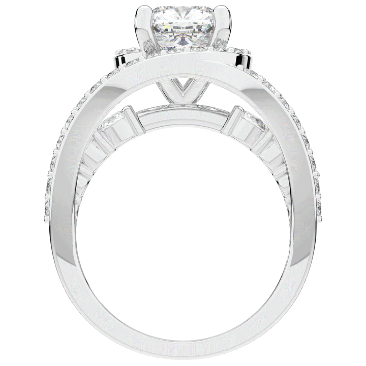 3.30CT.TW CUSHION LAB DIAMOND ENGAGEMENT RING