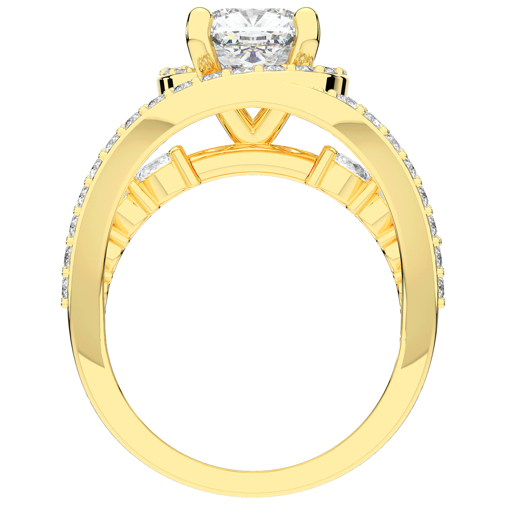 3.30CT.TW CUSHION LAB DIAMOND ENGAGEMENT RING