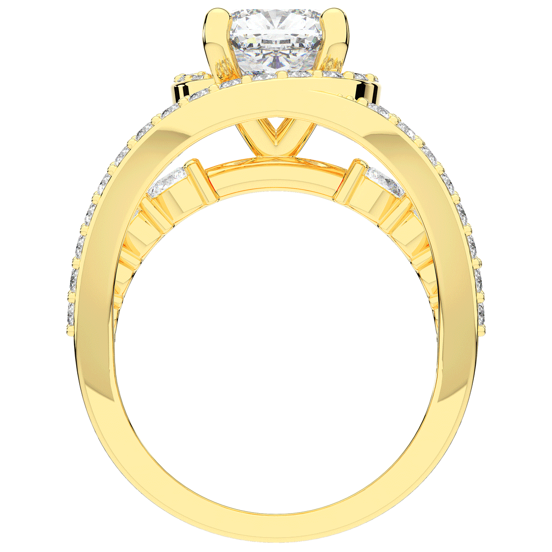 3.30CT.TW CUSHION LAB DIAMOND ENGAGEMENT RING