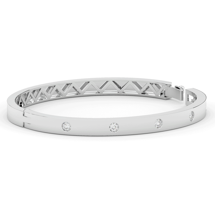 0.50CT.TW ROUND LAB DIAMOND BEZEL SET BANGLE