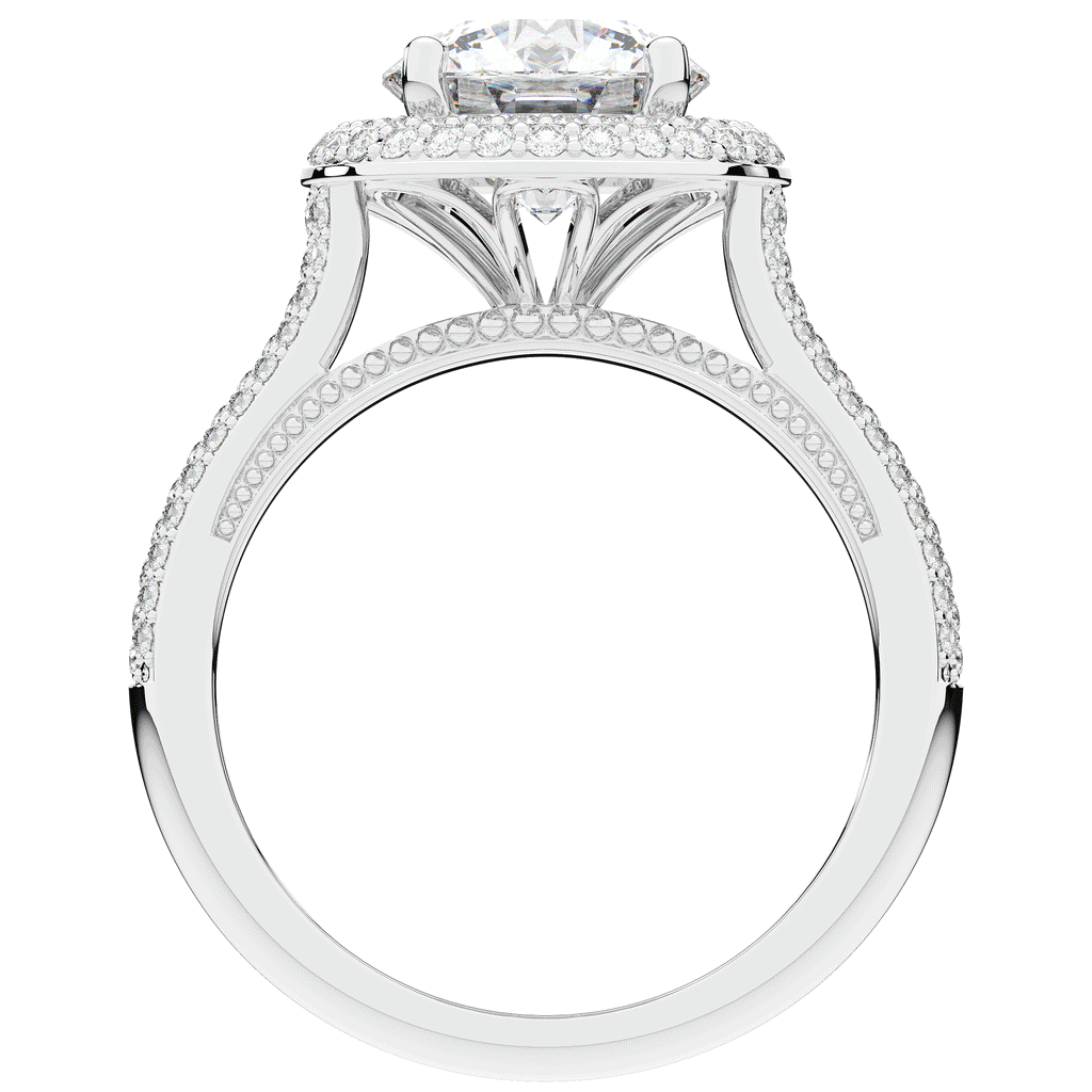 2.45CT.TW ROUND LAB DIAMOND HALO ENGAGEMENT RING