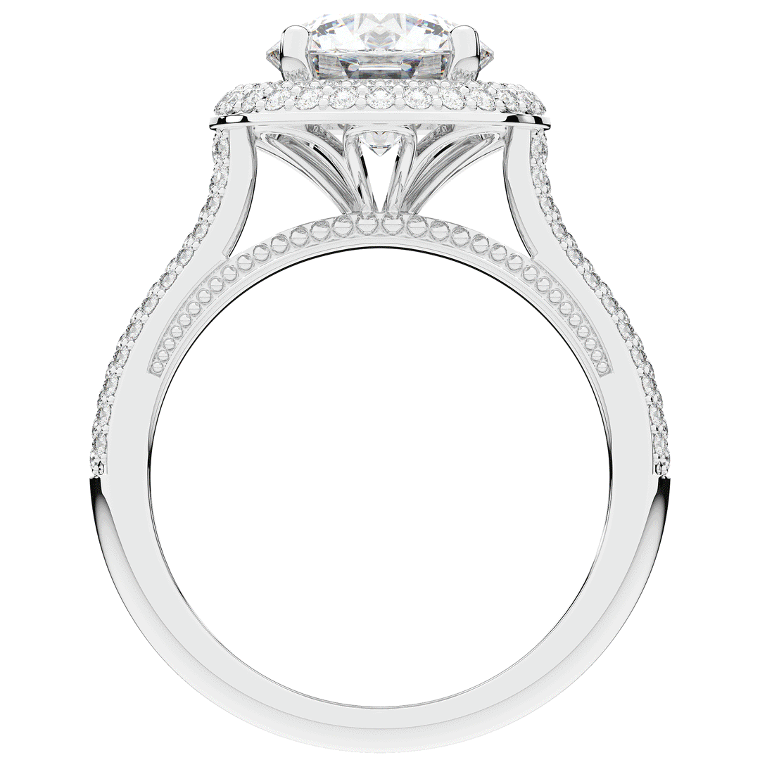 2.45CT.TW ROUND LAB DIAMOND HALO ENGAGEMENT RING