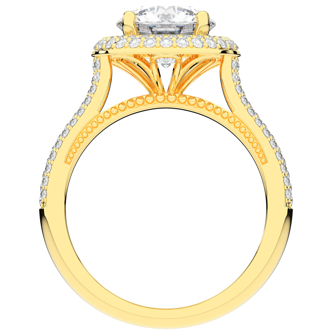 2.45CT.TW ROUND LAB DIAMOND HALO ENGAGEMENT RING