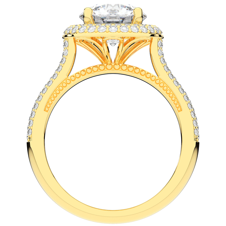 2.45CT.TW ROUND LAB DIAMOND HALO ENGAGEMENT RING