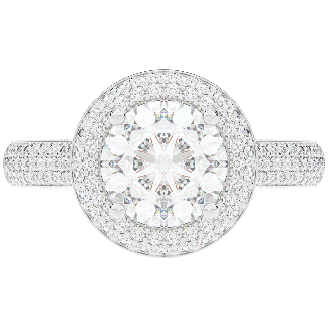 2.45CT.TW ROUND LAB DIAMOND HALO ENGAGEMENT RING