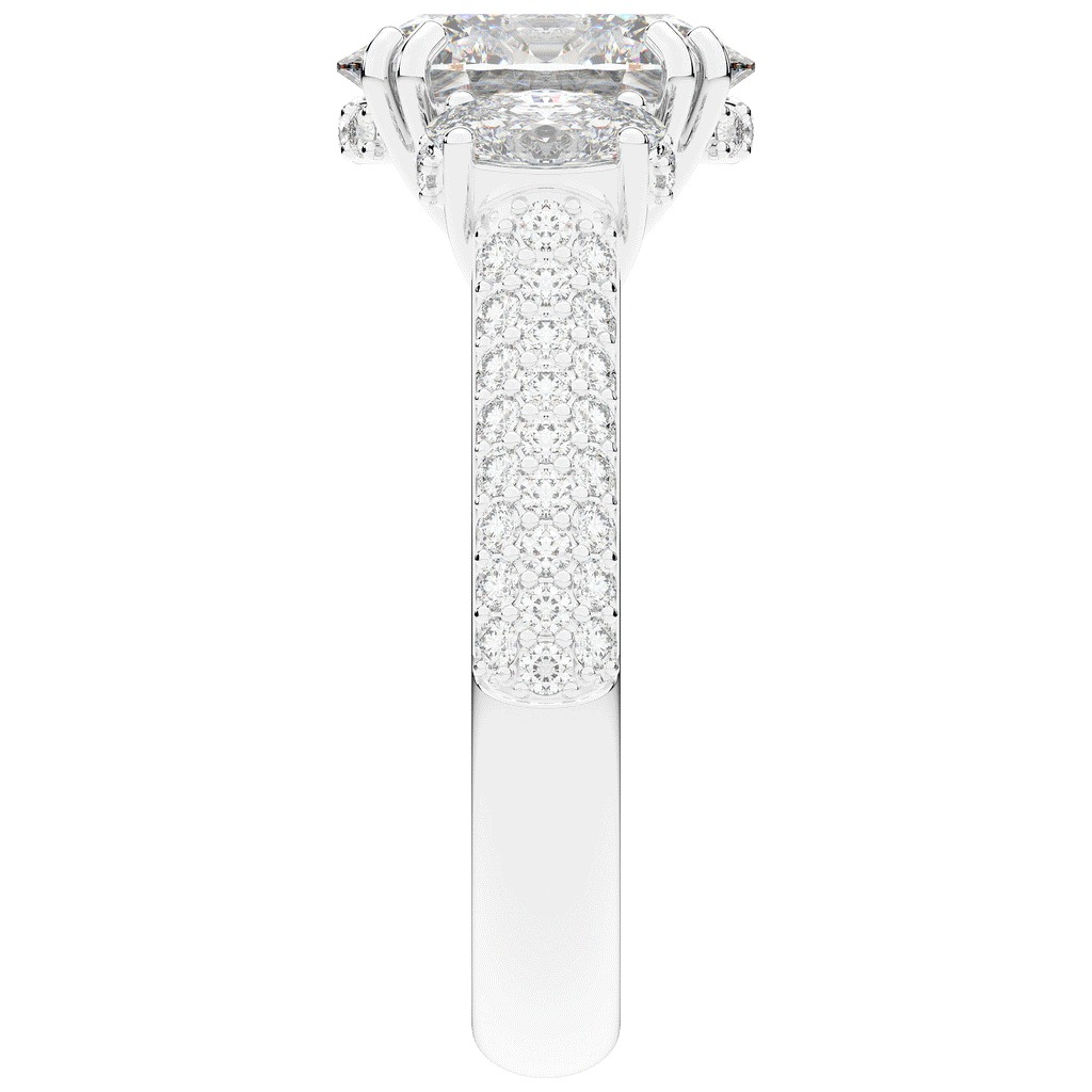 3.70CT.TW OVAL LAB DIAMOND 3 STONE ENGAGEMENT RING