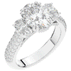 3.70CT.TW OVAL LAB DIAMOND 3 STONE ENGAGEMENT RING