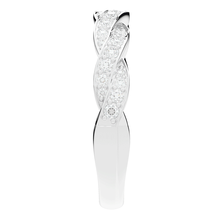 0.25CT.TW ROUND LAB DIAMOND TWIST WEDDING BAND - Nazarelle