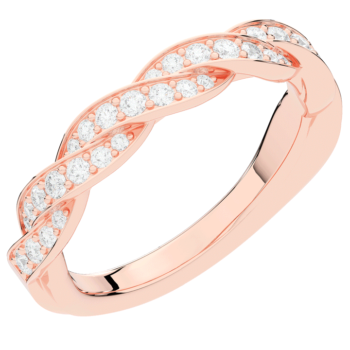 0.25CT.TW ROUND LAB DIAMOND TWIST WEDDING BAND - Nazarelle