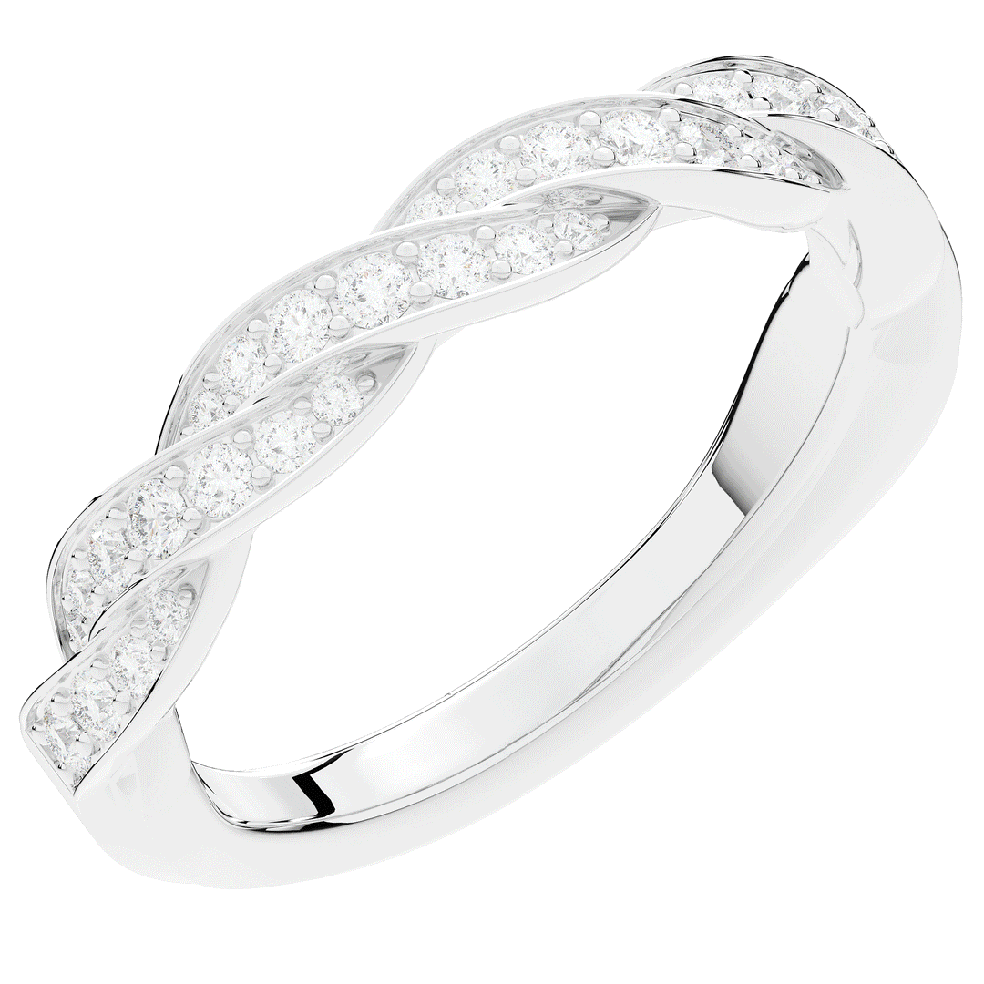 0.25CT.TW ROUND LAB DIAMOND TWIST WEDDING BAND - Nazarelle