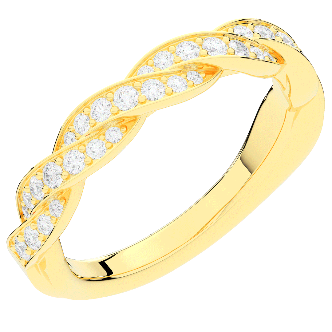 0.25CT.TW ROUND LAB DIAMOND TWIST WEDDING BAND - Nazarelle