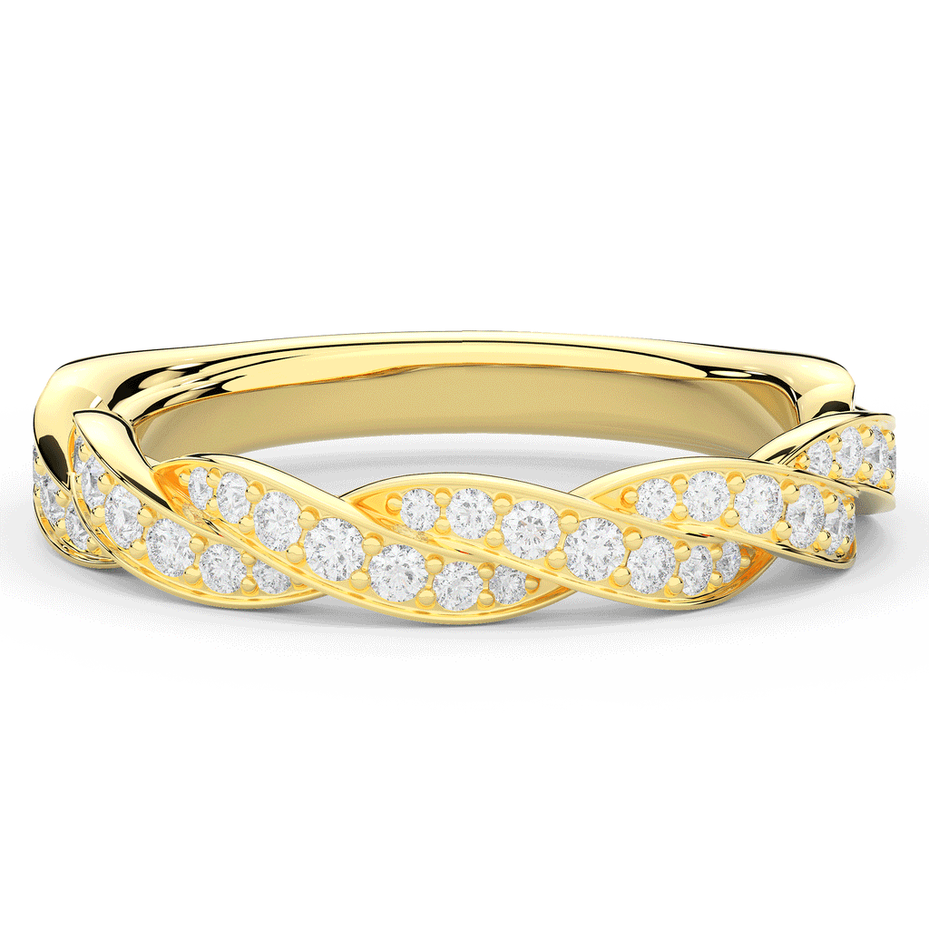 0.25CT.TW ROUND LAB DIAMOND TWIST WEDDING BAND - Nazarelle