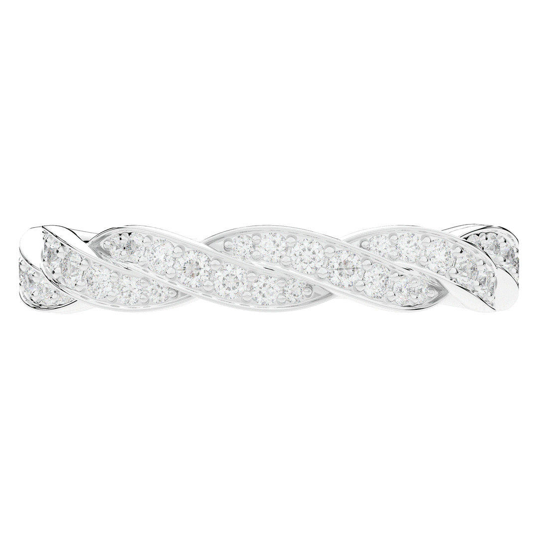 0.25CT.TW ROUND LAB DIAMOND TWIST WEDDING BAND - Nazarelle