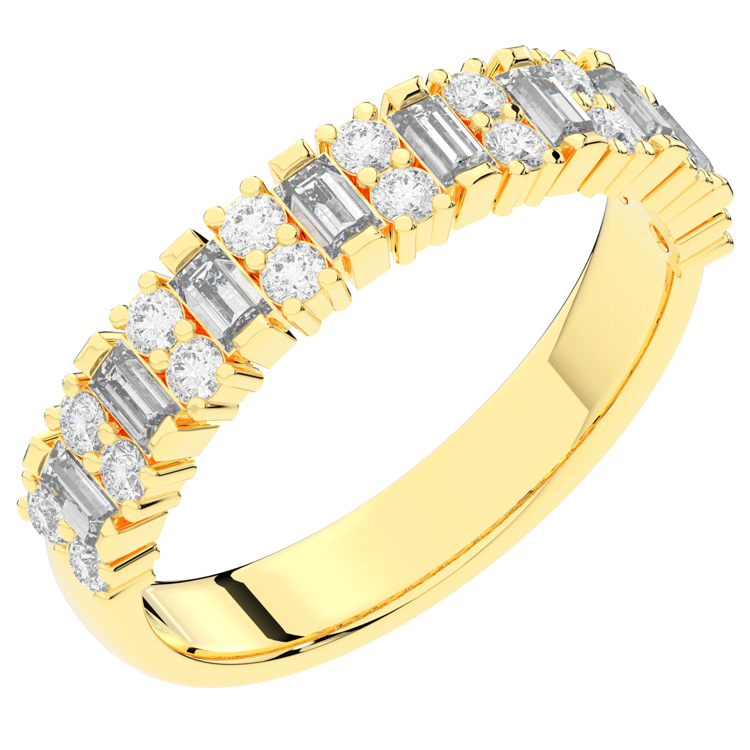 0.75CT.TW BAGUETTE AND ROUND LAB DIAMOND ETERNITY WEDDING BAND