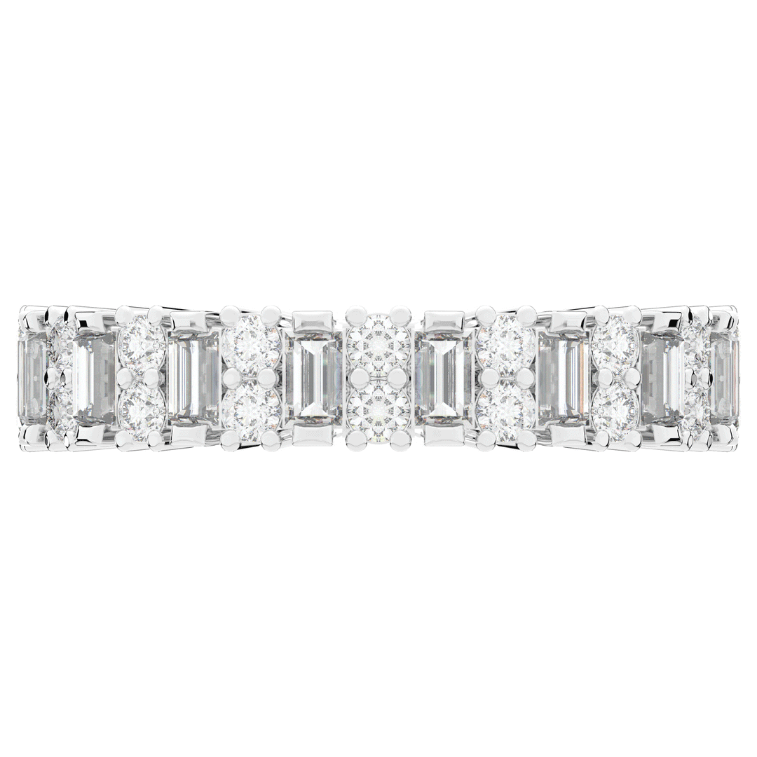 0.75CT.TW BAGUETTE AND ROUND LAB DIAMOND ETERNITY WEDDING BAND