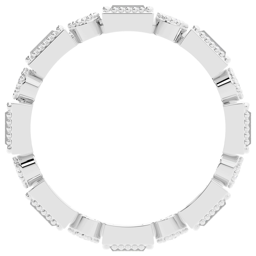 0.90CT.TW BAGUETTE AND ROUND LAB DIAMOND ETERNITY WEDDING BAND