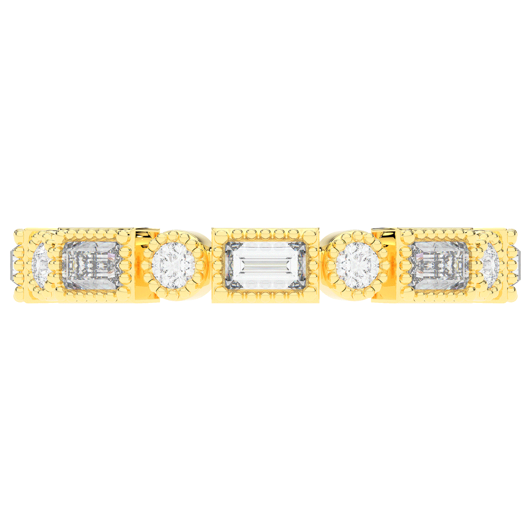 0.90CT.TW BAGUETTE AND ROUND LAB DIAMOND ETERNITY WEDDING BAND