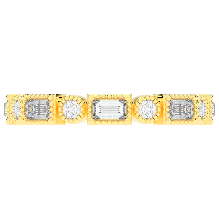 0.90CT.TW BAGUETTE AND ROUND LAB DIAMOND ETERNITY WEDDING BAND