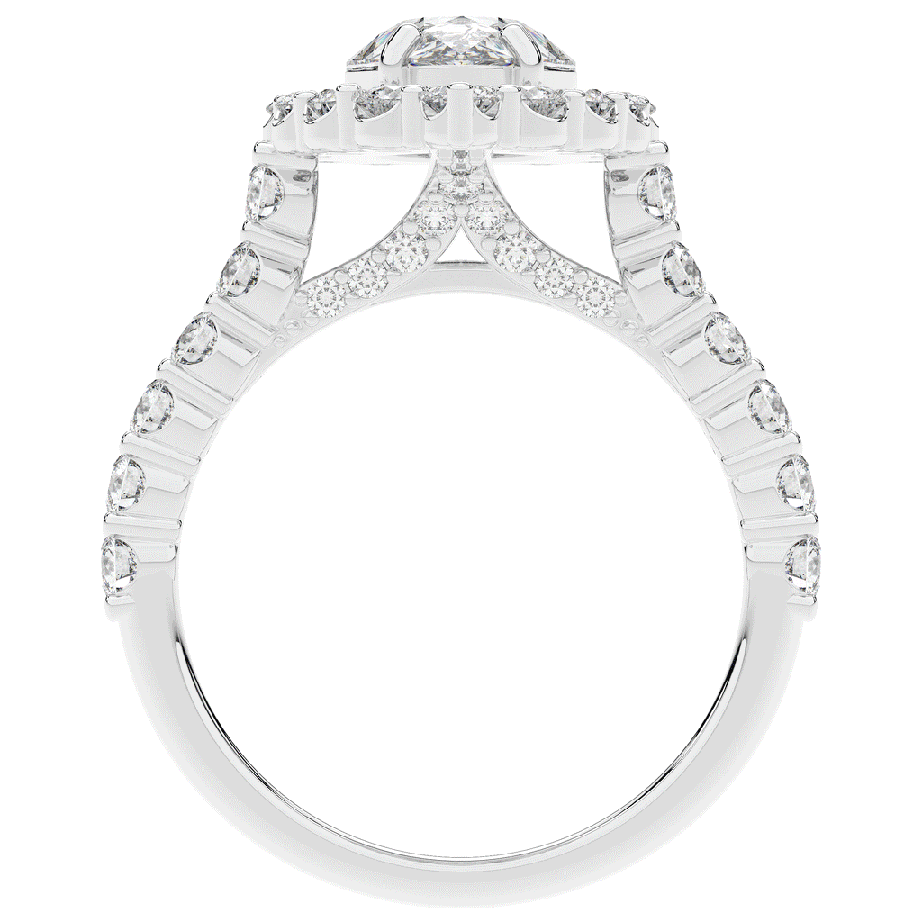 3.10CT.TW PEAR LAB DIAMOND HALO ENGAGEMENT RING