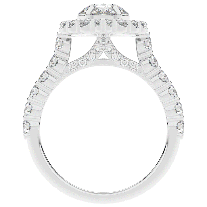 3.10CT.TW PEAR LAB DIAMOND HALO ENGAGEMENT RING