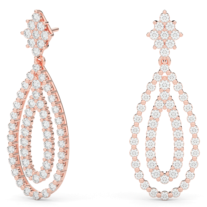 2.70CT.TW ROUND LAB DIAMOND DROP EARRINGS