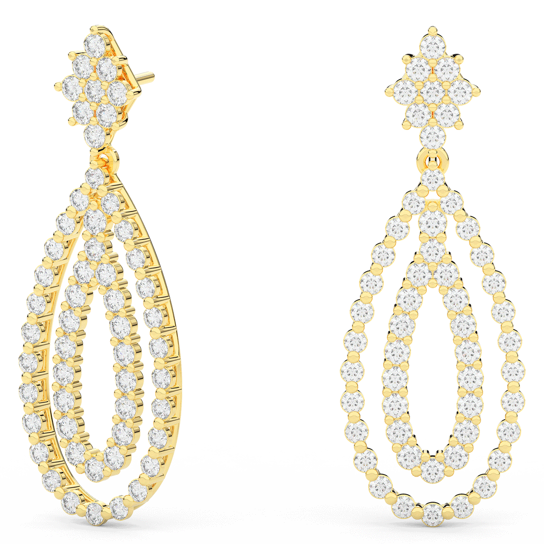 2.70CT.TW ROUND LAB DIAMOND DROP EARRINGS