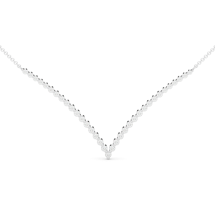 1.30CT.TW ROUND LAB DIAMOND CHEVRON PENDANT - Nazarelle